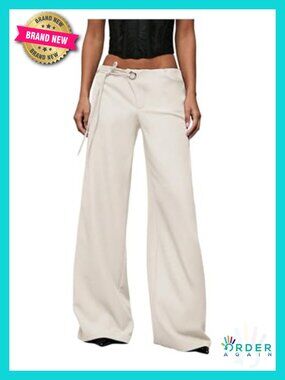 Low Rise Wide Leg Trousers Dress Pants for Work